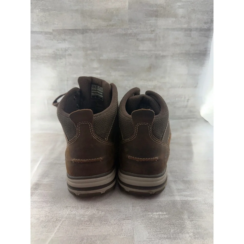 Skechers Men Classic Fit 65169 Chocolate Brown Leather Moc Toe Boots Size 11